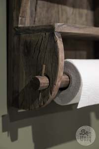 Portarrollos de Cocina de Madera Vintage para Montar en la Pared, Dispensador de Toallas de Papel Hecho a Mano, Organizador de Almacenamiento de Cocina Rústico Estilo Granja - Product Image 3