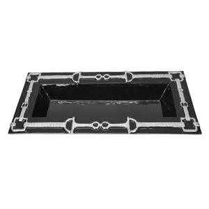 Black Finish Latest Serving Trays For Guests Room <b>Coffee</b> <b>Table</b> Decor Decorative Trays For Snacks & Drinks Food Grade Unique - Product Image 3