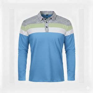 Polo à manches longues pour homme, exportation mondiale, logo personnalisé - Product Image 2