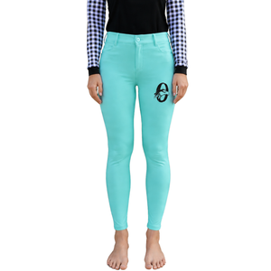 Pantalones de equitación Aqua para mujer, de cintura alta, elásticos, con agarre en las rodillas, para entrenamiento, competición y deporte. - Product Image 1
