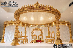 Mandap tradicional para bodas tamilas, Royal Vivah Mandap para bodas del sur de la India, Kalyana Mandapam redondo clásico para bodas tamilas - Product Image 5
