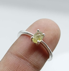 Natural Peridot Faceted Oval Prong <b>Set</b> <b>Silver</b> Plated <b>Ring</b> Handmade Green Gemstone <b>Ring</b> for Women Wholesale Jewelry - Product Image 1