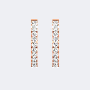 0.55 CTW Round Cut Pave Set <b>Large</b> <b>Hoop</b> Diamond Earrings - Product Image 6