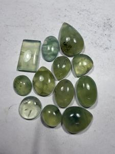 Boucles d'oreilles en prehnite cabochon naturelle, pierre brute, collier en prehnite, bijoux fins de luxe, pierres précieuses au meilleur prix auprès du fournisseur - Product Image 3