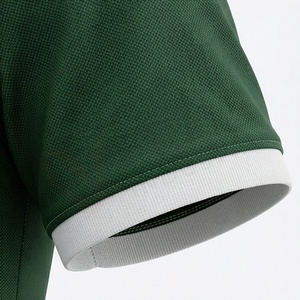 Polo à manches courtes vert pour homme, 100% coton, tissu Oxford respirant, coupe décontractée, couleur unie, design tissé - Product Image 6