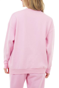 เสื้อสเวตเตอร์ถักคอกลมสีชมพูสำหรับผู้หญิงแขนยาวสีทึบสวมใส่ในฤดูใบไม้ร่วง - Product Image 6