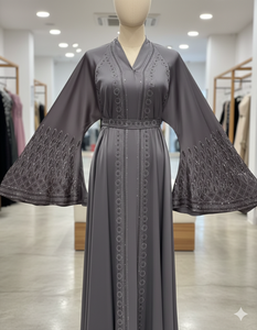 ชุดอาบายะห์แบบดั้งเดิมสีดำสวยงามสไตล์ดูไบ ปี 2025 สำหรับผู้หญิงมุสลิม ซาอุดิอาระเบีย สไตล์ตุรกี ผ้าโพลีเอสเตอร์ เหมาะสำหรับงานปาร์ตี้ฤดูหนาวและสวมใส่ละหมาด ความยาวระดับข้อเท้า - Product Image 2