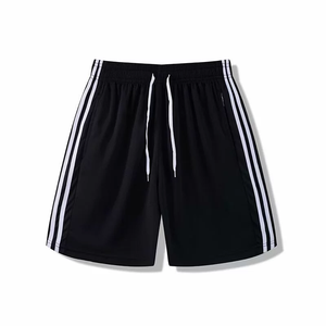 Pantalones Cortos Deportivos Personalizados de Color Sólido con Franja Lateral, Cintura con Cordón Ajustable, Secado Rápido, Tejido de Punto, Cintura Media, Ropa Deportiva - Product Image 2