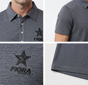 Camiseta Polo de Hombre OEM de Alta Calidad, Tela de Seda de Hielo, Logotipo Bordado Personalizado, Antiarrugas, Camiseta de Golf de Alta Gama, 100% Poliéster Spandex - Product Image 2