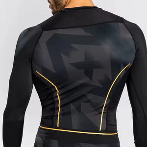 Rashguard personnalisé de haute qualité pour hommes - Spandex/Polyester, vêtements de compression, séchage rapide, antibactérien, manches longues, BJJ/MMA - Product Image 2
