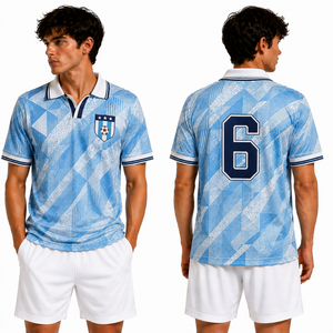 Camiseta de Fútbol al por Mayor, Estilo Vintage, Corte Atlético, Ligera, Transpirable, para Competencia, Práctica y Alto Rendimiento, con Diseño de Etiqueta - Product Image 1