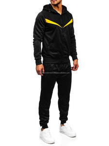 Conjunto de chándal de invierno informal de nueva moda al por mayor para hombre 2021 con capucha con cremallera y bolsillos con cremallera Multipanel para correr - Product Image 2