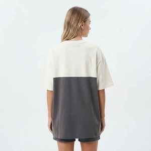 T-shirt ample à blocs de couleur pour femme Hawk Eye, manches courtes, col rond, coupe ample, 100 % coton, décontracté, respirant, en jersey, pour l'été - Product Image 2