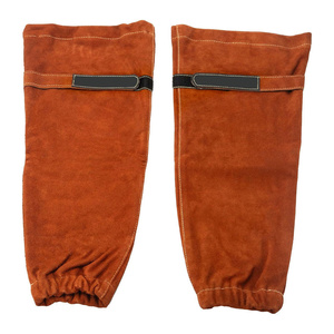 Manches de protection individuelle en cuir de vachette résistant à la chaleur et aux flammes pour le soudage industriel et les pompiers - Product Image 1
