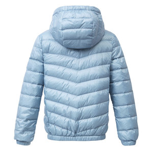 <b>Light</b> Blue Hooded <b>Puffer</b> <b>Jacket</b> For Kids Winter Warm Windproof Casual Outerwear With Zipper Closure Regular Fit - Product Image 3