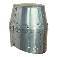Casque de Chevalier Templier Médiéval en Acier Doux Poli pour Reconstitutions Historiques, Cosplay et Costumes d'Halloween