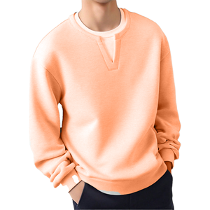เสื้อสเวตเชิ้ตคอกลมโอเวอร์ไซส์ สีพื้น ผ้าถัก ทรงพอดีตัว แขนยาว ผู้ชาย สไตล์ลำลอง สำหรับฤดูใบไม้ร่วง - Product Image 2