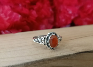 Carnelian Gemstone Midi <b>Ring</b> 925 Silver Handmade <b>Statement</b> <b>Ring</b> for Women handmade Christmas Anniversary Gift <b>Ring</b> For Girls - Product Image 2