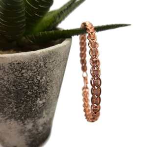Pulsera tejida de cobre puro para mujer, brazalete envuelto en alambre, regalo del séptimo aniversario para esposa, hecho a mano - Product Image 2