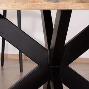 Vandana Ivory Element <b>dining</b> <b>table</b> 140x140cm, wood and industrial metal Character - Product Image 6