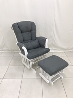 Fauteuil à bascule traditionnel luxueux en tissu rembourré pour salle à manger et salon, ottoman – Mobilier de loisirs pour appartement, maison et hôtel