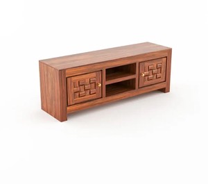 Mueble de TV Moderno y Grande con Puertas Talladas a Mano y Estante Abierto |    Muebles de Entretenimiento Contemporáneos con Almacenamiento - Product Image 2