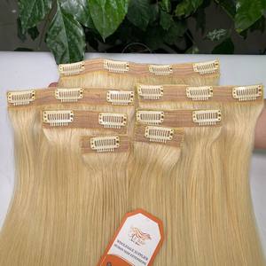 2024 Offre Spéciale haute qualité 100% humain Remy vierge cheveux cuticule aligné sans couture PU Clip-in Extensions de cheveux trame unique - Product Image 2