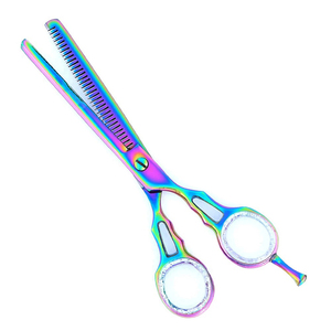 Ciseaux professionnels de coiffure pour la coupe et l'effilage des cheveux, manche en acier inoxydable, dents plates, outil de beauté, ciseaux de coiffure tranchants - Product Image 2