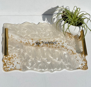 Bandeja de Servicio Móvil de Resina Premium y Plato Decorativo con Tamaños/Formas Personalizables para Decoración Moderna del Hogar-Tradebyd - Product Image 2