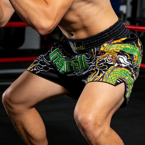 Pantalones Cortos de Muay Thai para Hombre, Diseño con Abertura Alta, Tela Satinada, para Kickboxing, MMA, Entrenamiento de Muay Thai, Personalizables - Product Image 3