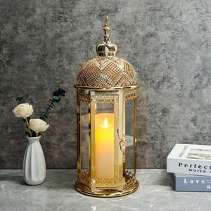 Lámparas Colgantes de Diseño Indio Vintage Marroquí, Frascos de Linterna Dorados para la Entrada del Hogar, Ambiente Cultural Cálido para Celebraciones de Temporada - Product Image 5