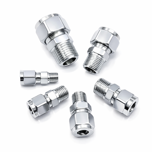 Conectores de Tubería de Acero Inoxidable con Doble Férula y Rosca Macho, Mecanizados por CNC, Certificados ISO9001, para Construcción, Varios Tamaños (1/8''-1/2'') - Product Image 1