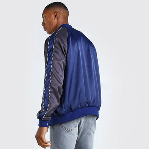 Vestes en satin de style hip-hop rétro tendance, broderie personnalisée, vestes légères coupe-vent, vestes bomber en gros à prix réduit - Product Image 2