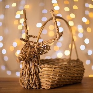 Collier d'arbre de Noël de haute qualité accrocheur deux tons rotin jonc de mer collier d'arbre collier d'arbre de Noël à la main - Product Image 4