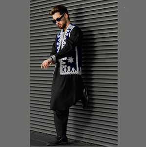 Salwar Kameez de Estilo Afgano Punjabi para Hombre, Ropa Musulmana de Algodón, Vestido Islámico Moderno y Tradicional Pakistaní de Afganistán - Product Image 5