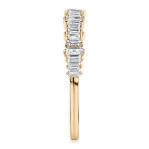 Anillo de Boda Curvo de Oro Amarillo de 10K con Diamantes Baguette Certificados por IGI, 0.48 CT, Anillo de Compromiso Eternity Minimalista Apilable - Product Image 2