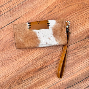 Nouvelle botte point peau de vache femmes bracelet portefeuille en cuir véritable pochette sac à main de nombreux compartiments Long portefeuille avec de nombreuses fentes pour cartes - Product Image 3