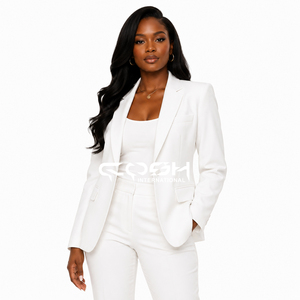 Blazer formel blanc élégant et confortable pour femme Cosh International Alpha Kapa avec logo personnalisé et respirant - Product Image 5