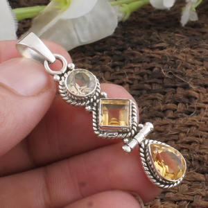 Natural <b>Citrine</b> <b>Pendant</b> 925 Sterling Silver Honey <b>Citrine</b> Necklace November Birthstone Jewelry Women Wholesale Factory Price - Product Image 5