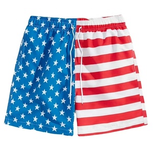 Short de plage américain Maillot de bain imprimé drapeau américain pour l'été Short de plage à séchage rapide Short de bain patriotique - Product Image 5