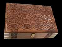 Coffret à bijoux vintage en bois de rose pour bagues, colliers et cosmétiques - Cadeau artisanal traditionnel de Noël