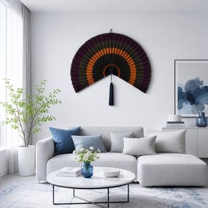 Handmade Bamboo <b>Wall</b> Fan <b>Decor</b> <b>Large</b> Folding Fan <b>Wall</b> Hanging Asian Style Decorative Fan for Living Room Bedroom Hotel - Product Image 1