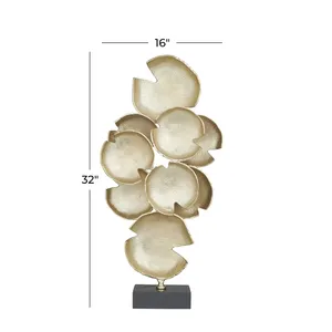 Sculpture décorative en fer artisanale, décoration moderne de luxe pour la maison, sculpture artistique en aluminium plaqué or, décoration élégante - Product Image 1