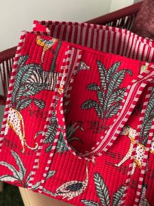 Handmade Quilted Floral Tote <b>Bag</b> Vintage Print Cotton Carry <b>Bag</b> Everyday <b>Boho</b> Shopping <b>Bag</b> - Product Image 2