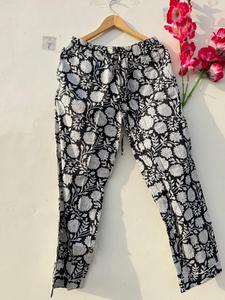 <b>Black</b> Floral Cotton <b>Pajama</b> <b>Set</b> Women | Soft Breathable Nightwear Lounge Wear PJ <b>Set</b> with Shirt & Pants - Product Image 4