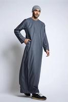 Abaya Tradicional Musulmana de Alta Calidad, Estilo Dubái, para Hombre, Tallas Grandes, Bordada, Personalizada, Informal, Ligera, Transpirable, con Elasticidad en Cuatro Direcciones