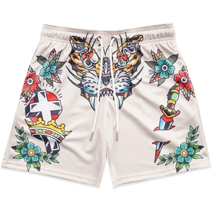 Shorts de sport pour hommes en mesh respirant, imprimés par sublimation, légers, séchage rapide, pour entraînement et usage quotidien - Product Image 2