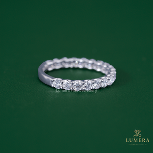 Anillo de compromiso y boda vintage con diamante redondo cultivado en laboratorio, engaste de eternidad, anillo de aniversario de oro macizo fino para mujer, para esposa. - Product Image 5