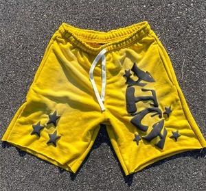 Nouveaux shorts décontractés en toile unie respirante pour hommes, taille haute élastique avec impression sérigraphiée, vente en gros - Product Image 4