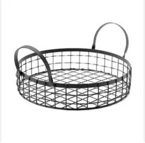 Cesta de frutas de alambre de metal verde menta de alta calidad con patrón geométrico de diamante para mesa de comedor - Product Image 2